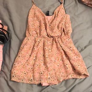 Floral pink romper